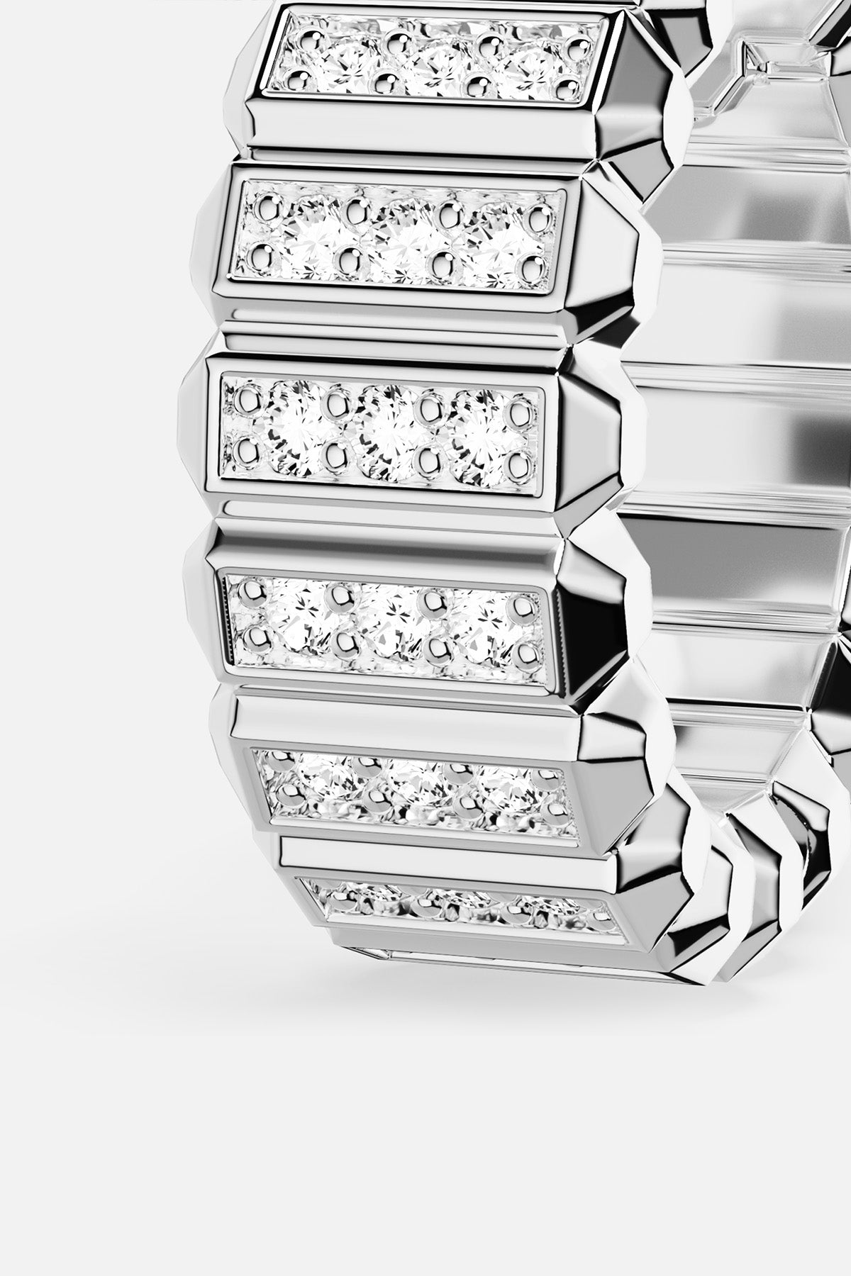 APM Monaco Automne Graphique Créoles Argent 17 mm Blanc