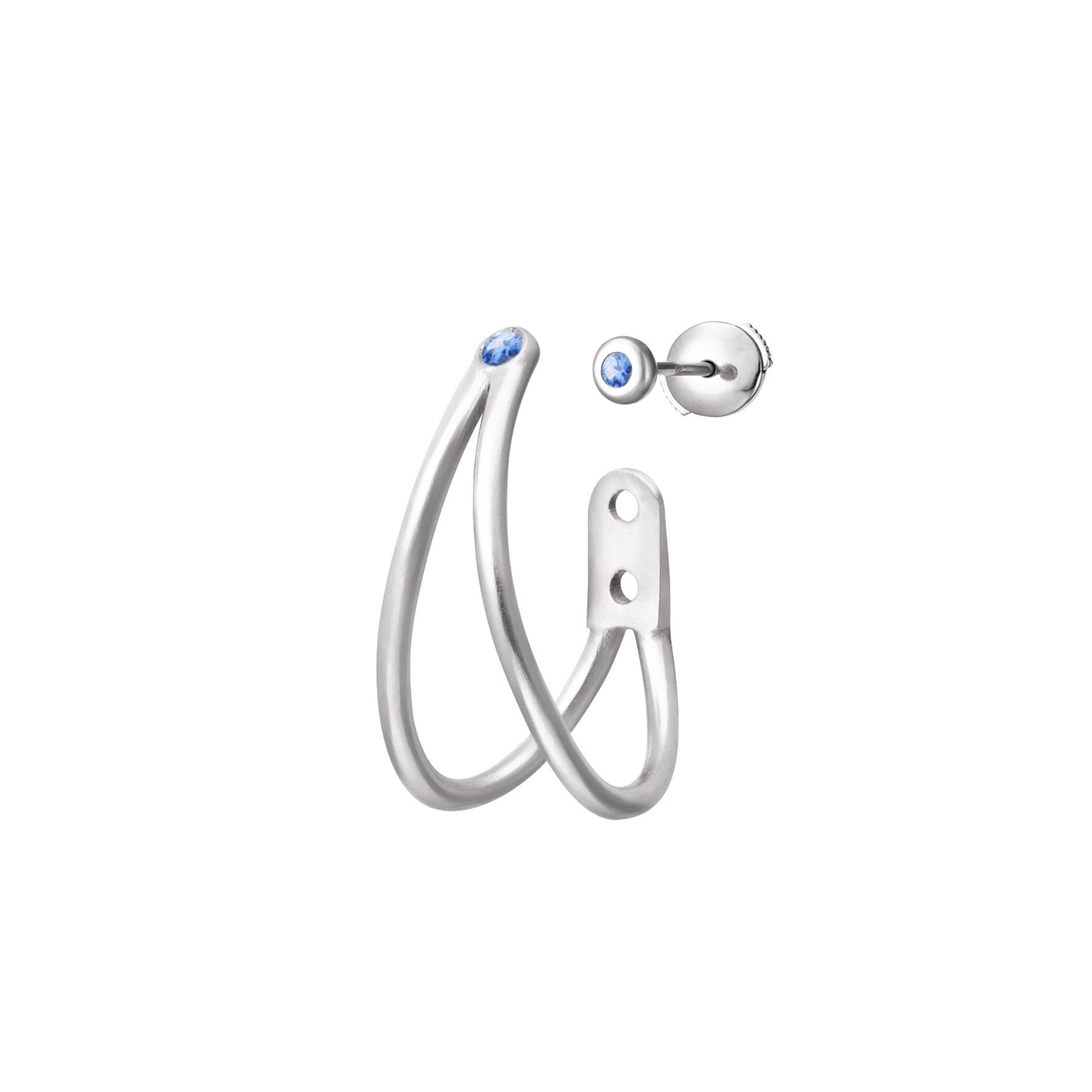 Aimée Aimer Liane Boucle d'oreille or blanc saphirs unité