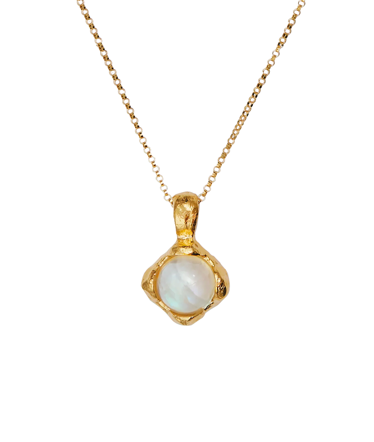 Alighieri Lunar Fragment collier pierre de lune plaqué or