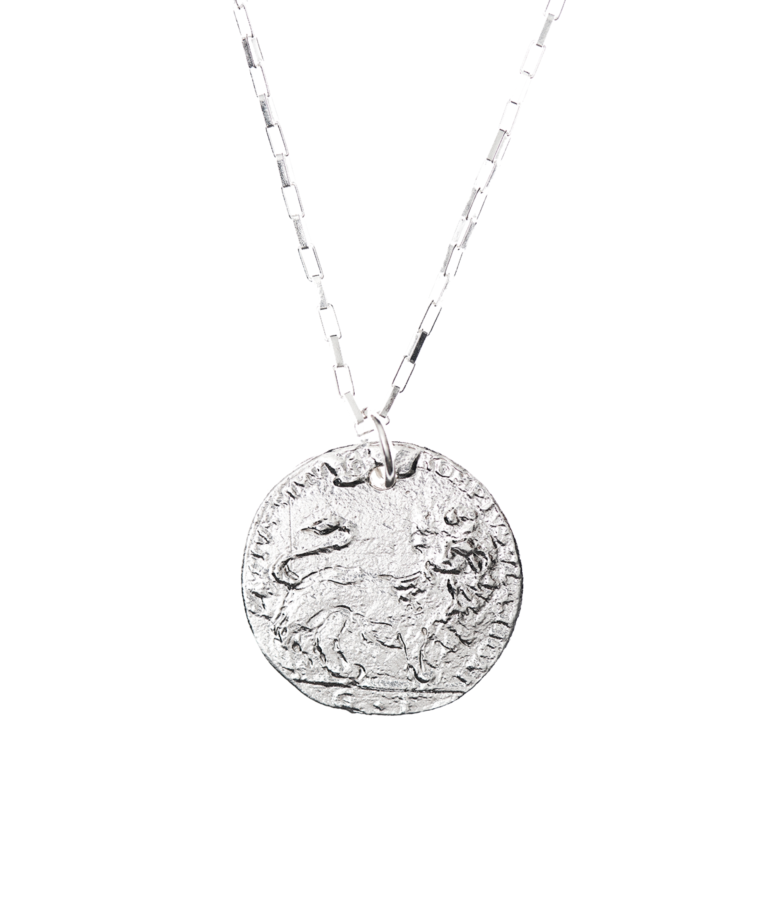 Alighieri Snow Lion Medallion collier argent médaille lion