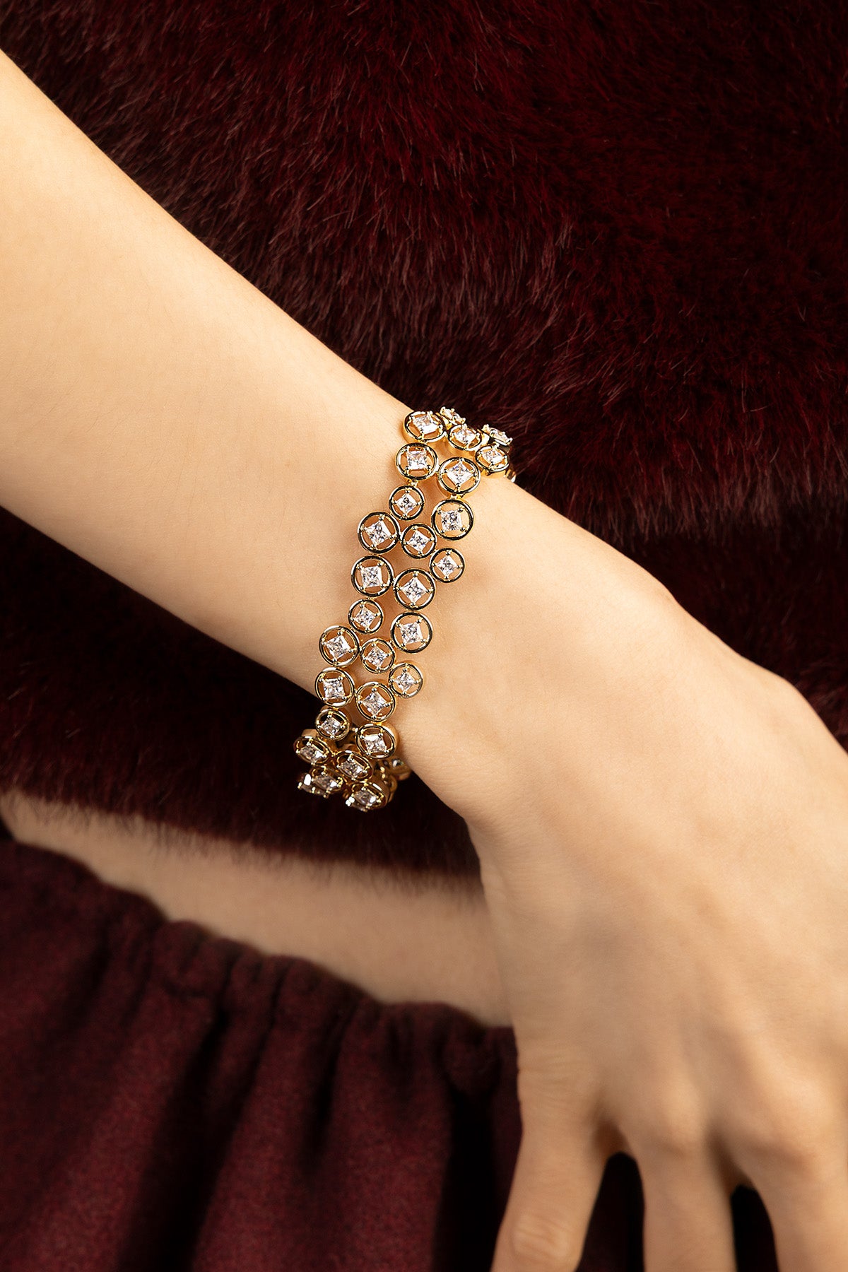APM Monaco Soleil Bulles d'Eau Bracelet Or M 18 cm Zircons
