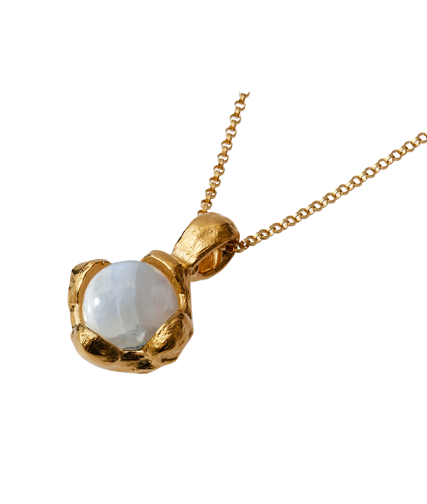 Alighieri Lunar Fragment collier pierre de lune plaqué or