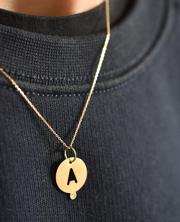 Aimée Aimer Médailles Heureuses médaille lettre or jaune diamant