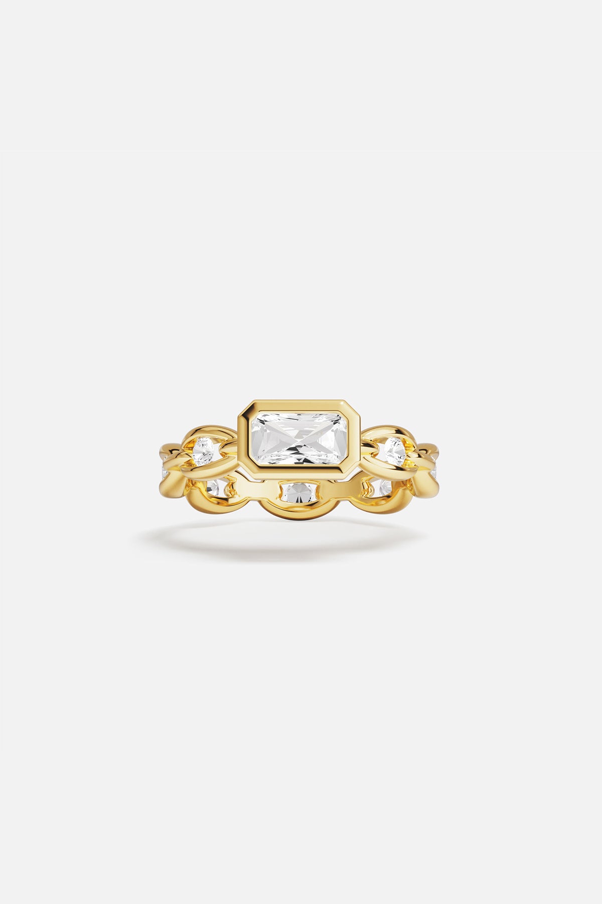 APM Monaco Soleil Enchaîné bague dorée pavée
