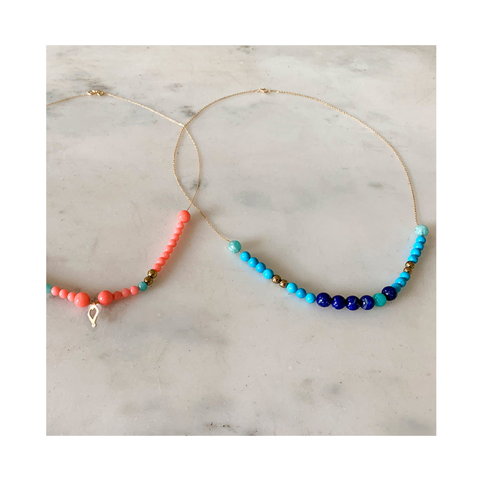 Aimée Aimer Bel Aloha Collier Aloha Cœur Or jaune corail diamant