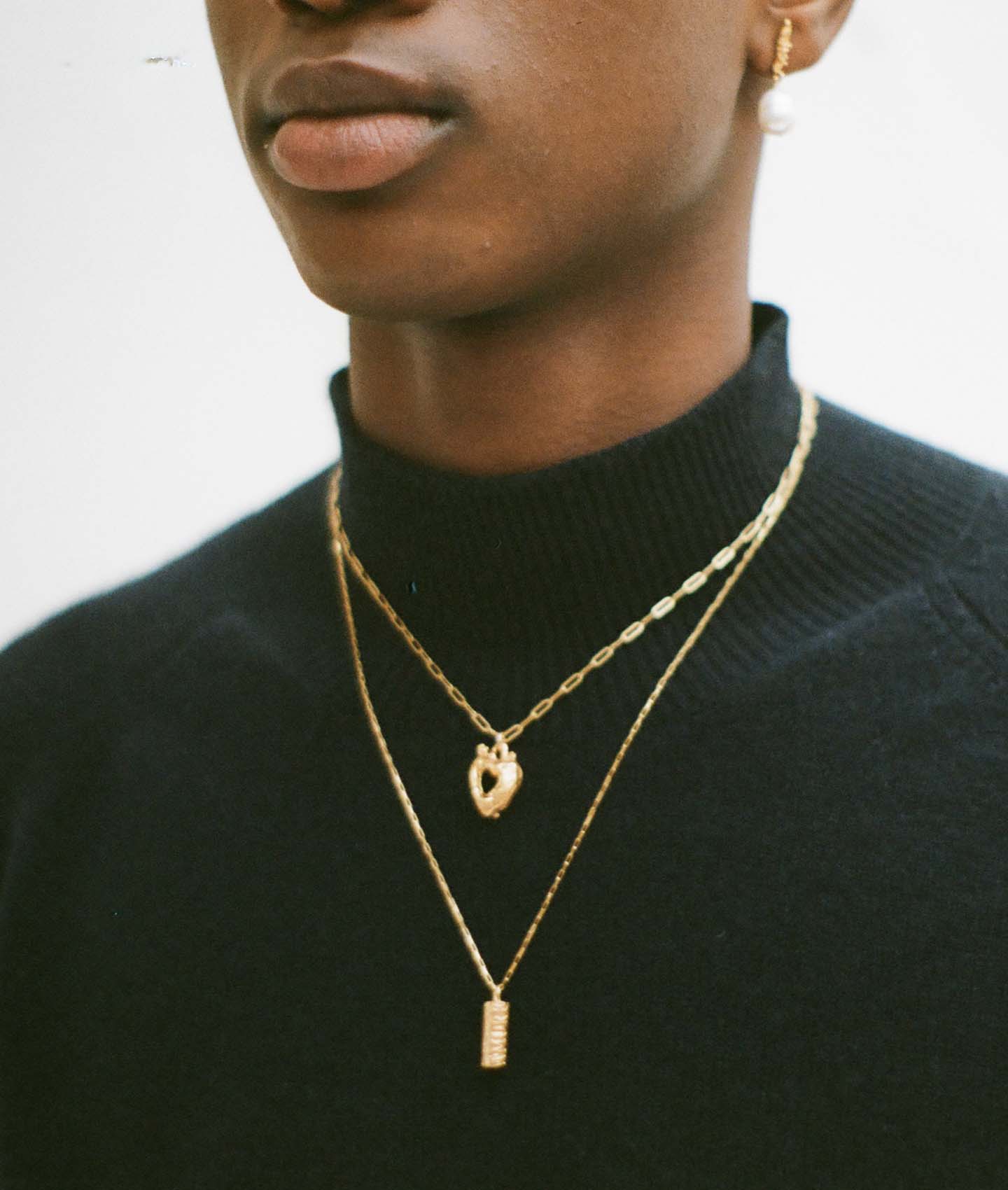 Alighieri Amore collier plaqué or 24 carats amulette