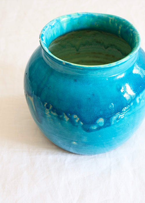 Aimée Aimer Vases Vase Mer Turquoise Jean Besnard faïence 16,5 cm