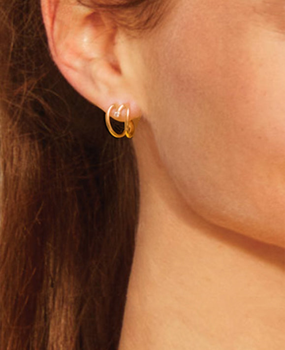 Aimée Aimer Double Love créole or jaune diamant unité
