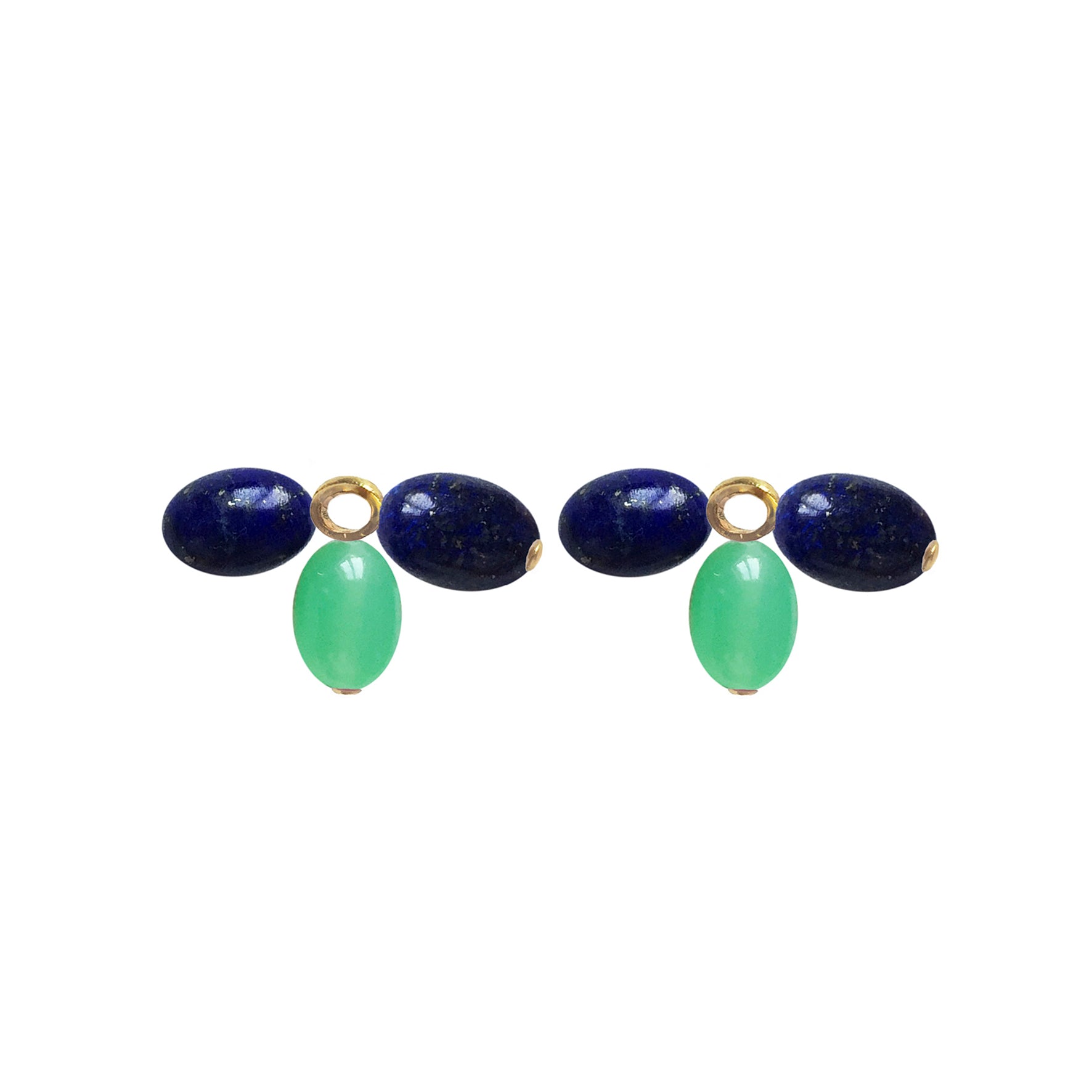 Aimée Aimer Tiare Charm lapis lazuli chrysoprase or jaune x1