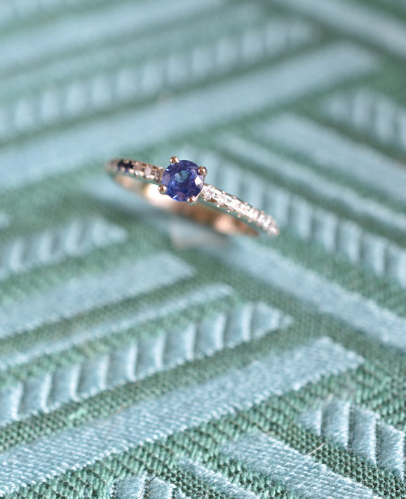 Aimée Aimer Spicy Love bague or blanc saphir taille 52