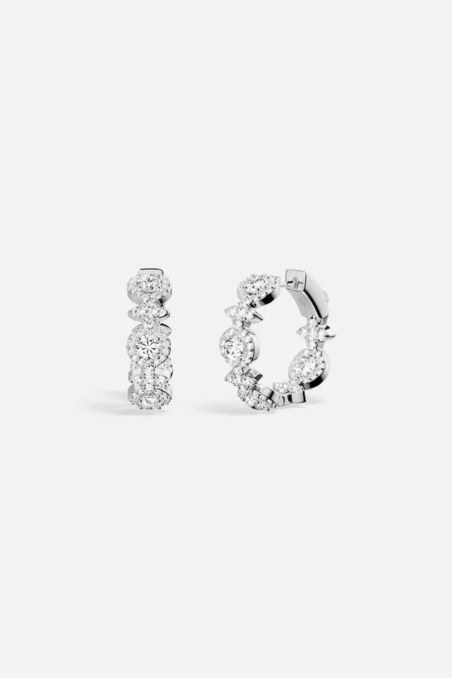 APM Monaco Météorites Glamour Créoles blanches 22 mm