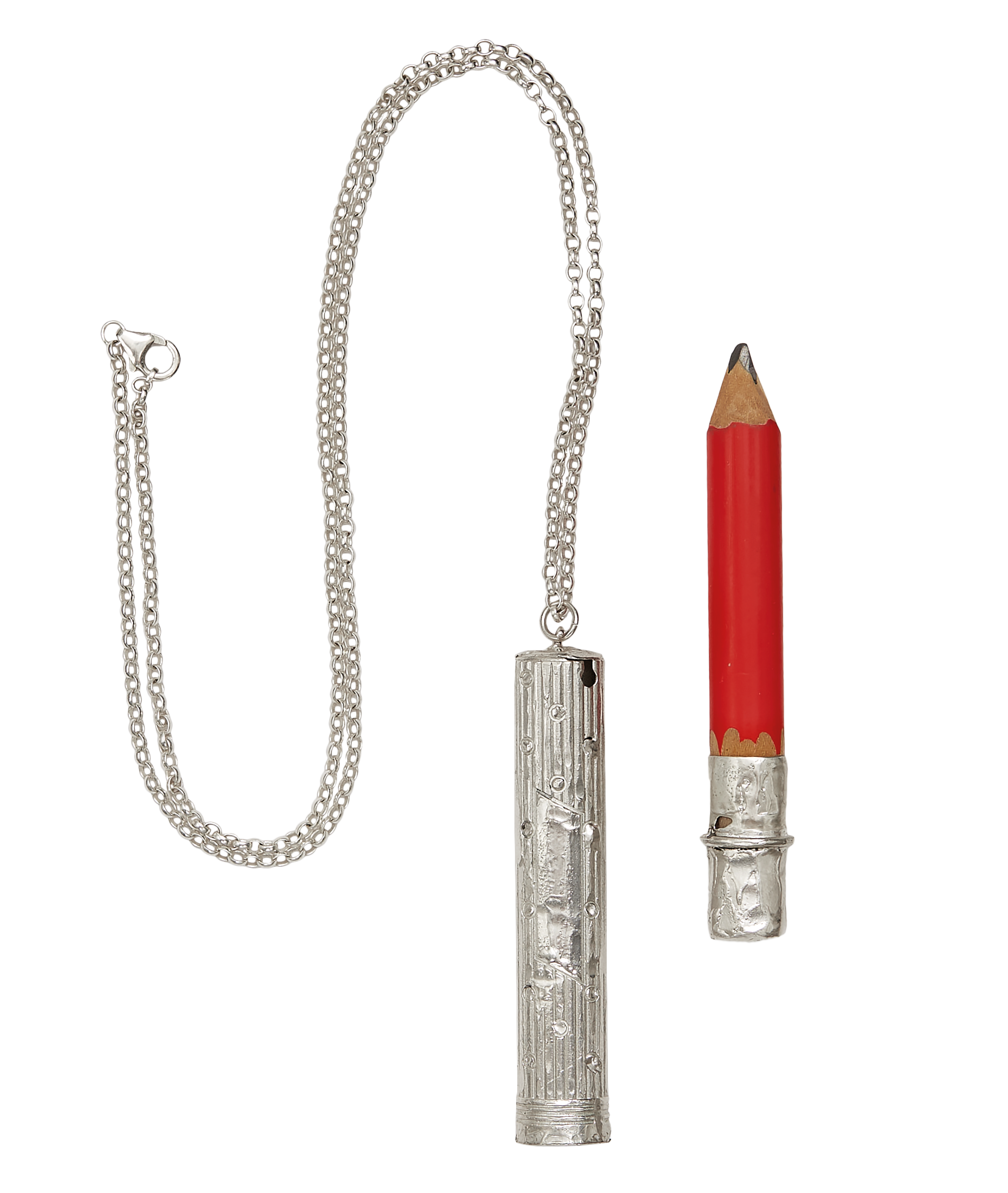 Alighieri Annotator collier argent crayon rouge gravable