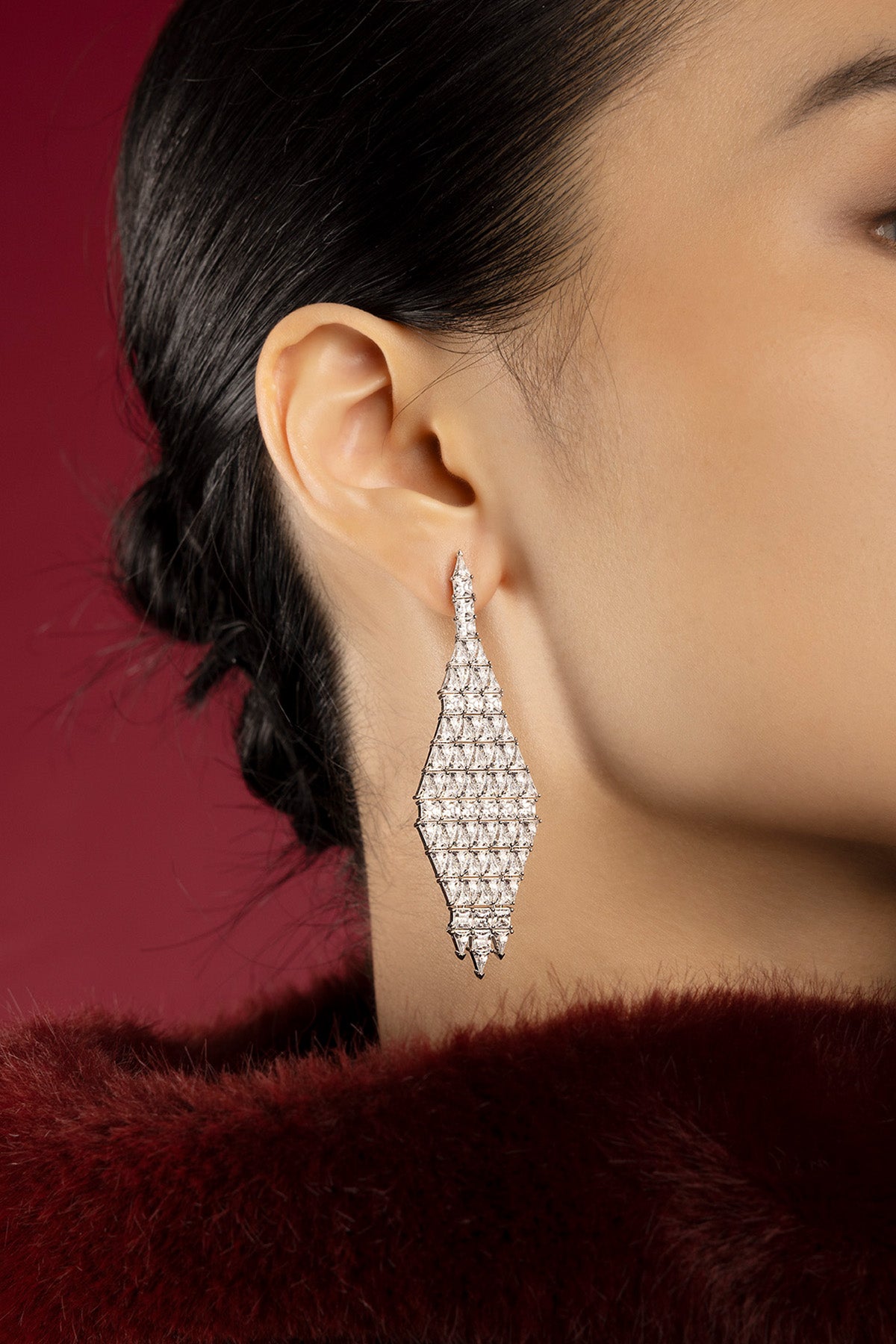 APM Monaco Festival Art Déco boucles blanches zircon