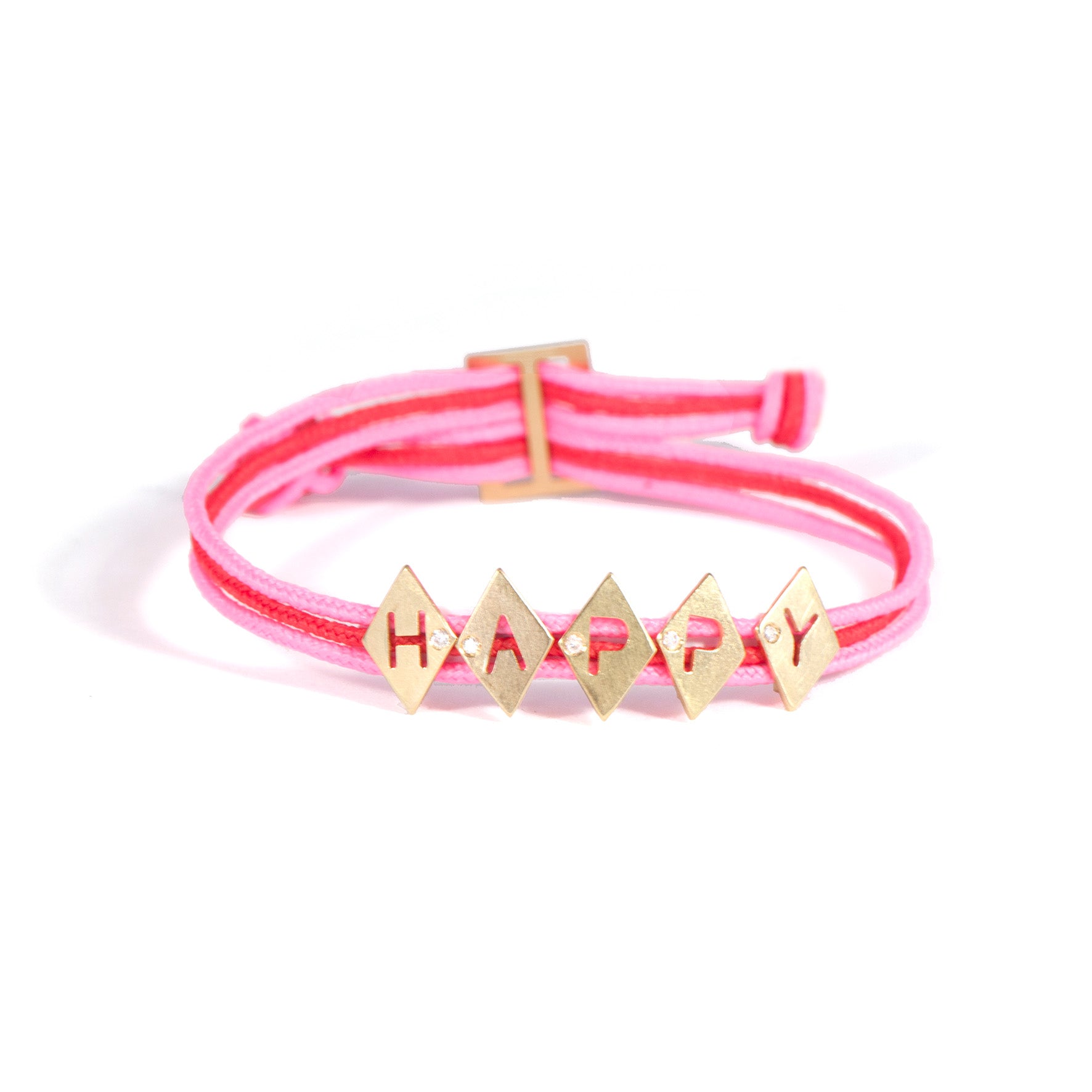 Aimée Aimer Alphabet bracelet 5 lettres or jaune diamant