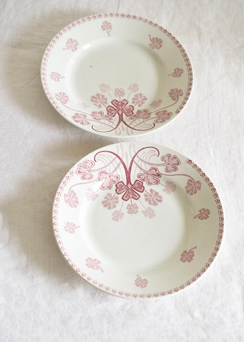 Aimée Aimer Art de la table Assiettes trèfle rose lot 6
