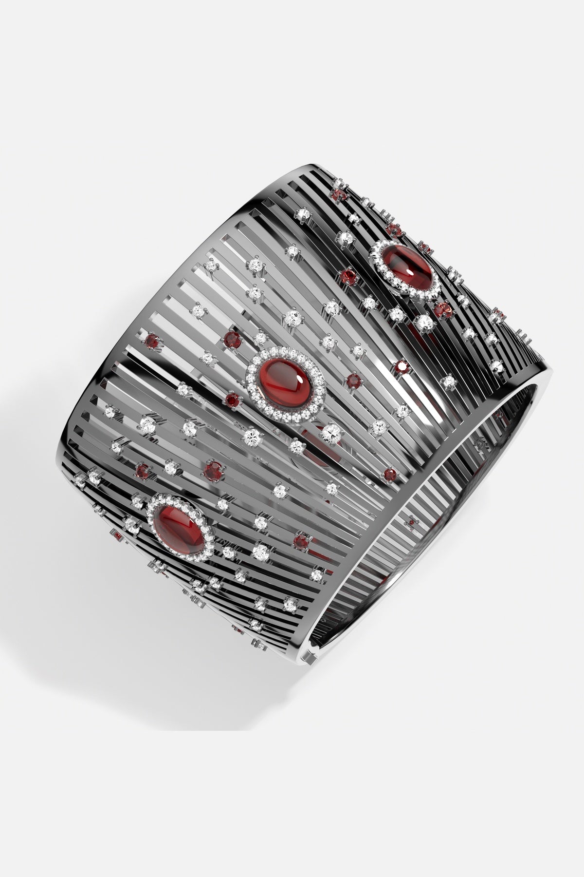 APM Monaco Automne Les Éventails bracelet M gris bordeaux