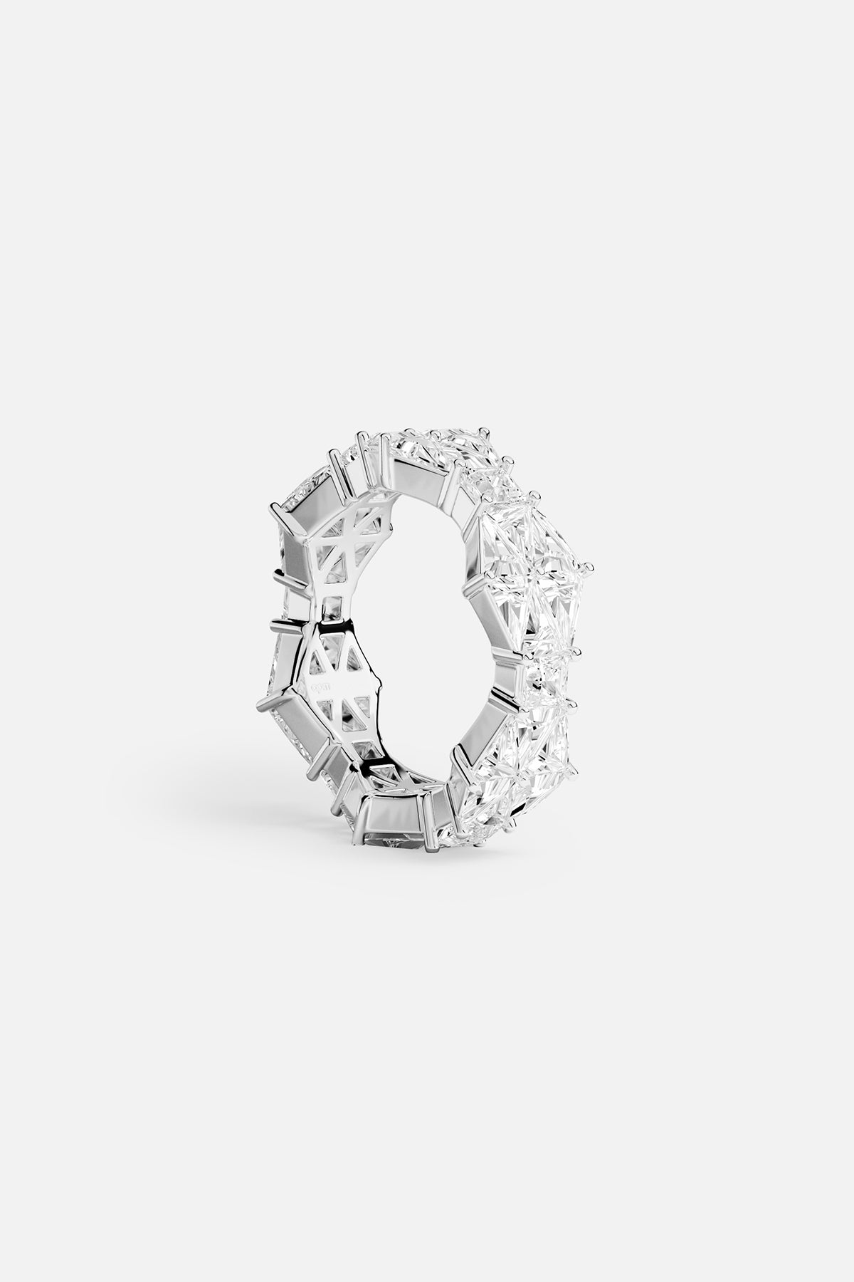 APM Monaco Festival Art Déco bague large blanche zircon taille 52