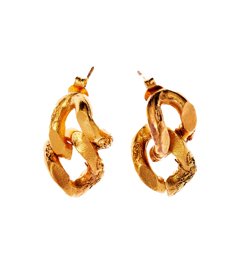 Alighieri Fractured Link boucles d'oreilles plaqué or 24ct
