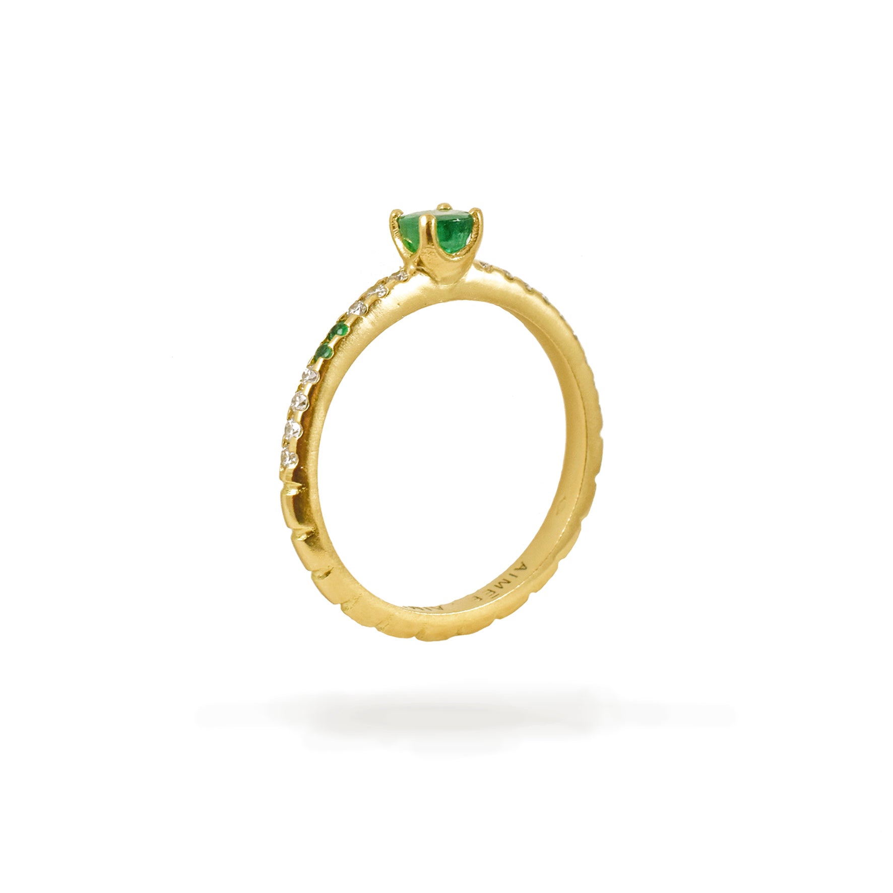 Aimée Aimer Spicy Love bague or jaune émeraude taille 48