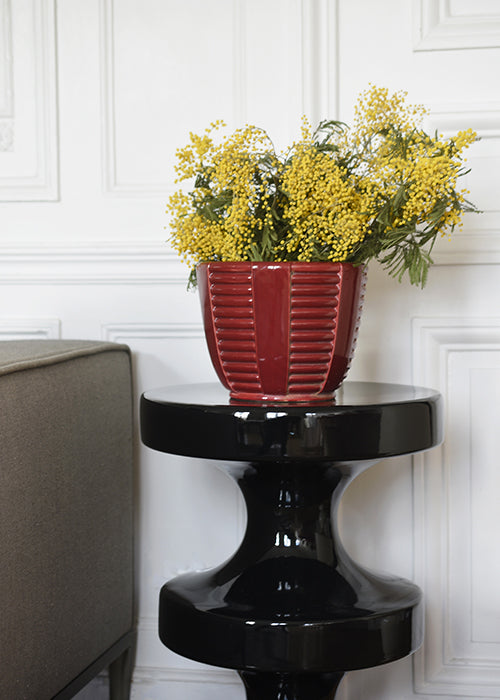 Aimée.Aimer Vases Cache-Pot Groseille Faïence 18 cm Rouge