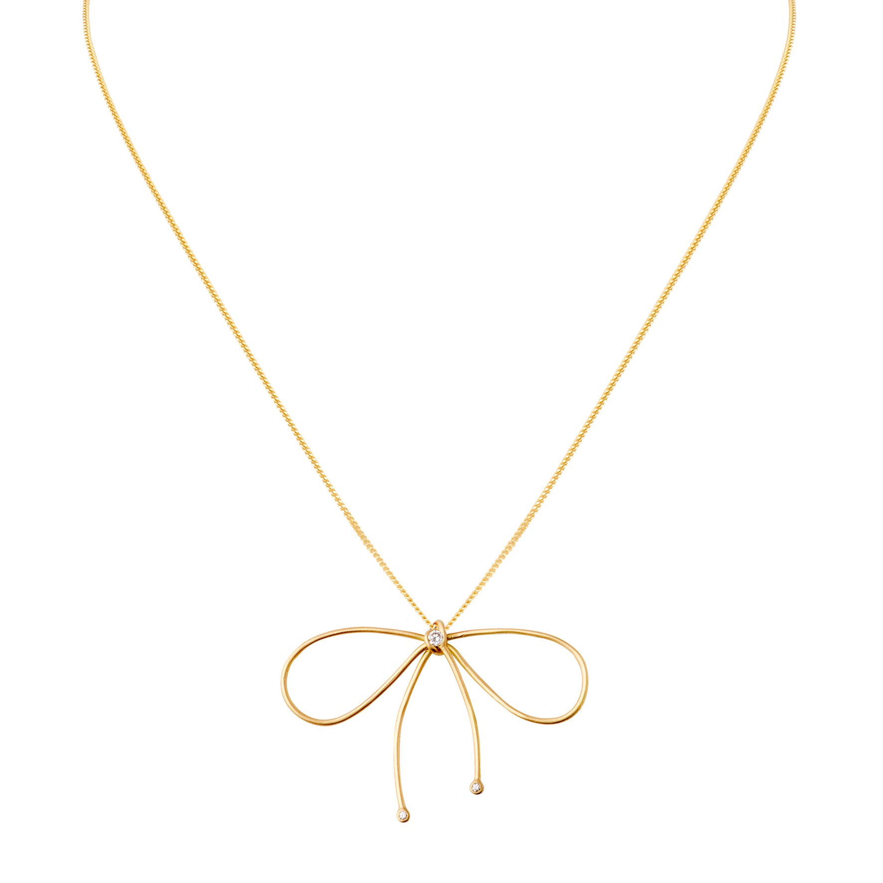 Aimée Aimer Nœud de Paris collier or jaune diamants bleu marine