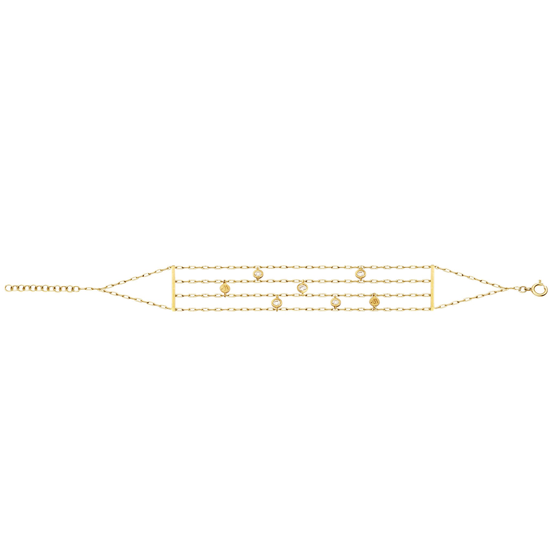 Aimée Aimer Promessa bracelet or jaune 5 diamants Taille unique