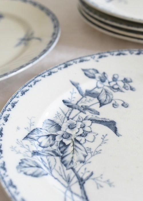 Aimée Aimer Assiettes Terre de fer papillon lot 9 x 24 cm