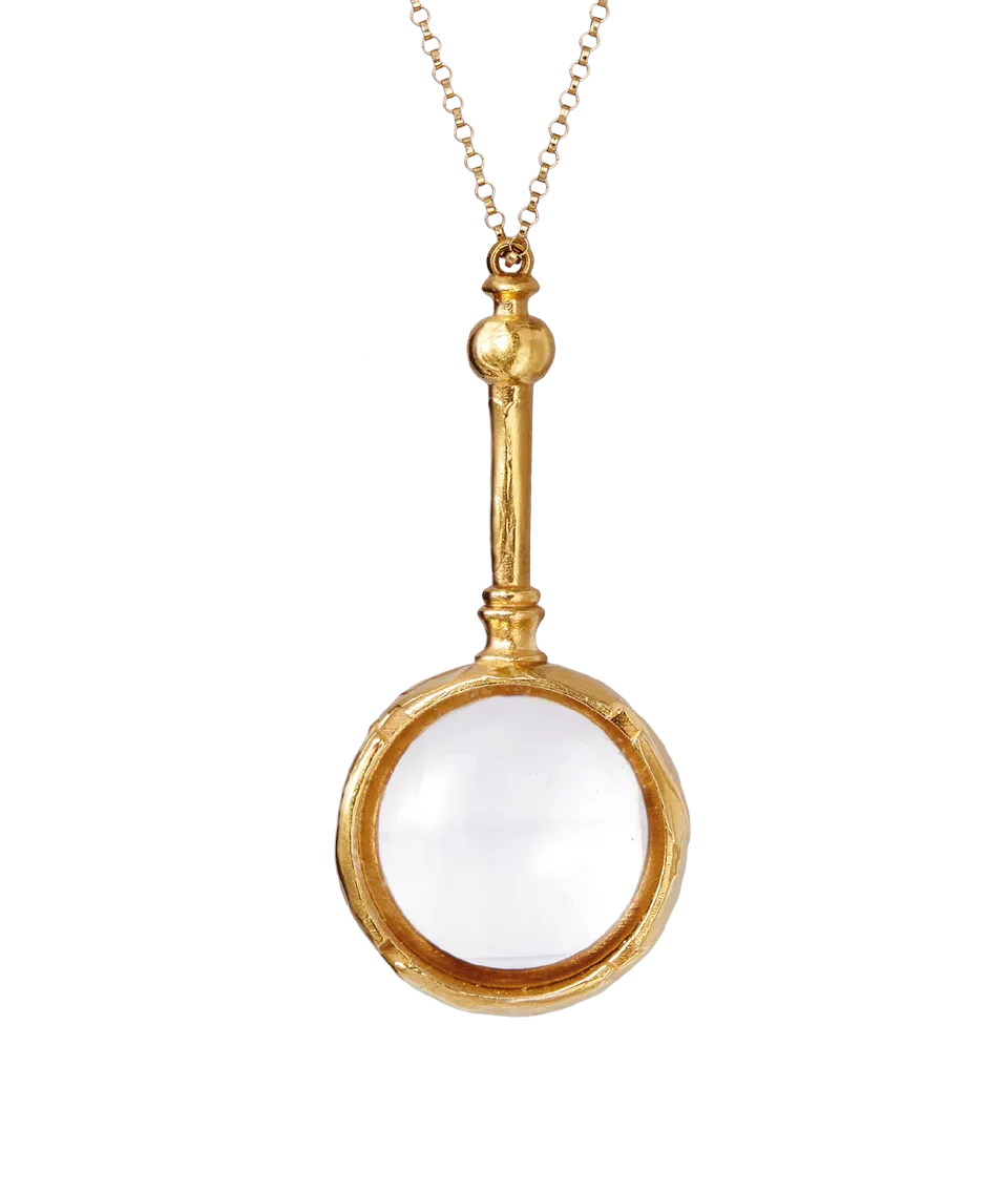 Alighieri Poet's Lens collier loupe plaqué or 24ct