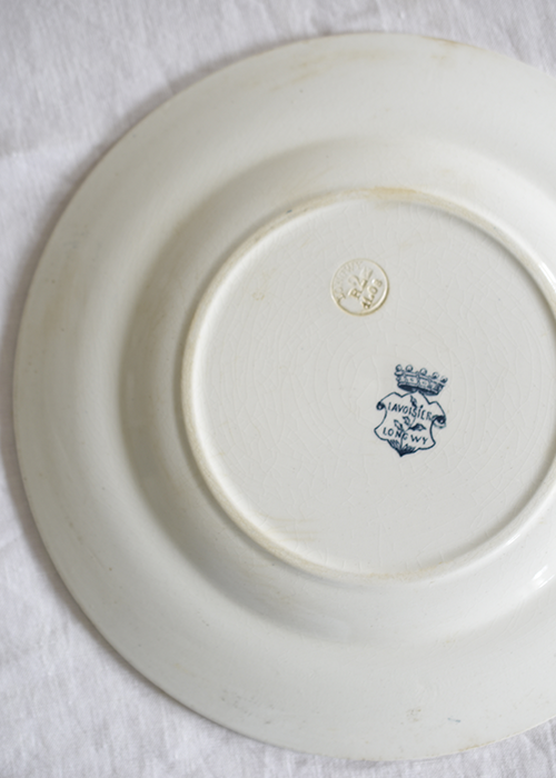 Longwy Terre de fer lot 6 assiettes bleu pétrole 23,5 cm