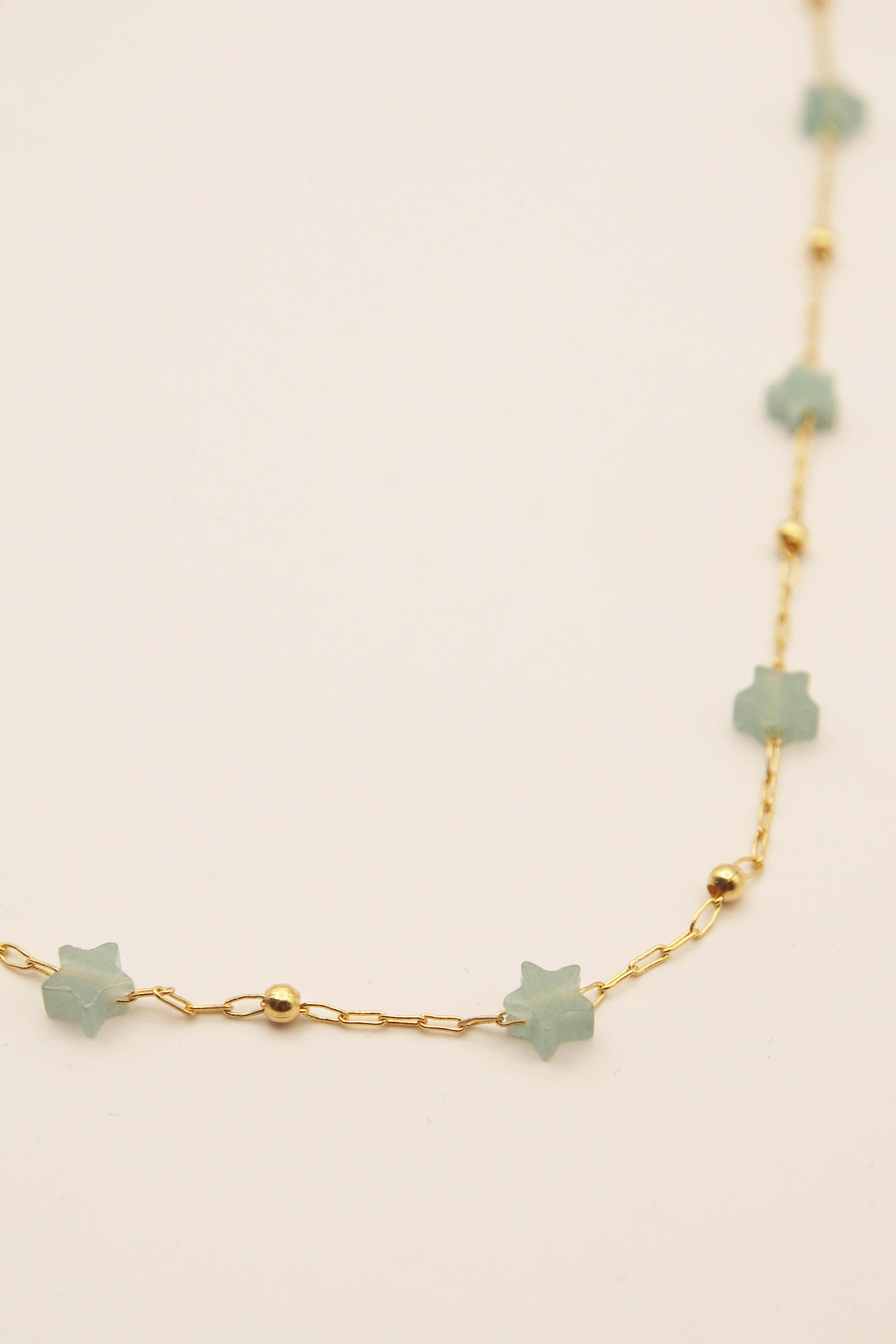 Adorabili Colliers Étoiles collier pierres naturelles vert doré or fin