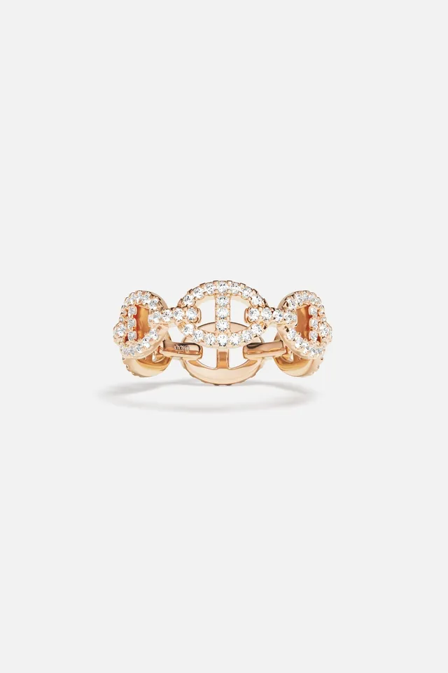 APM Monaco Yacht Club Marine bague maille or rose taille 52