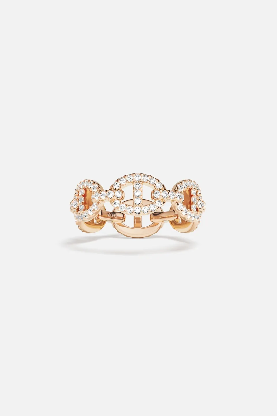 APM Monaco Yacht Club Marine bague maille or rose taille 52