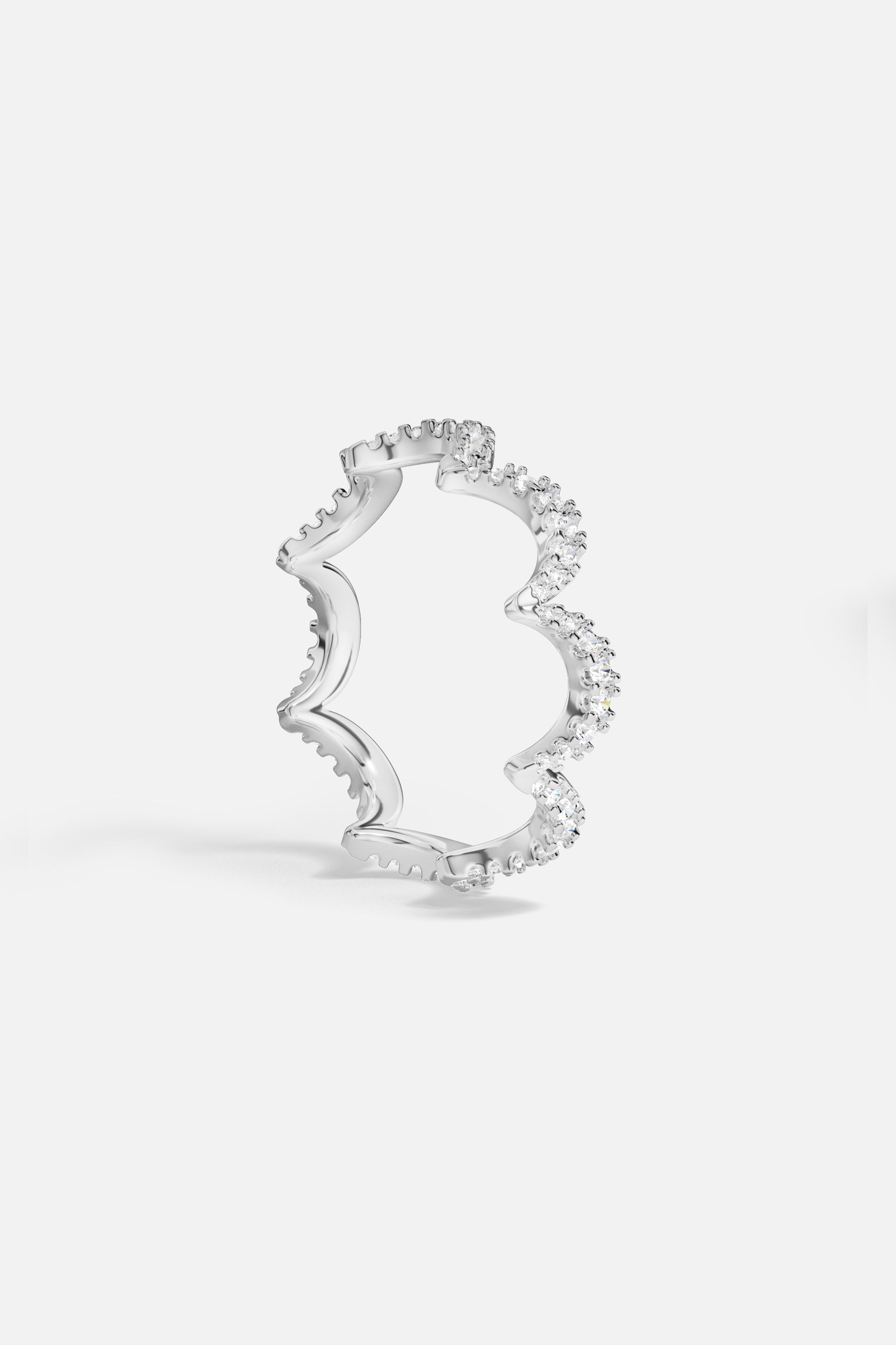 APM Monaco Croisette Vague bague argentée rhodium taille 52