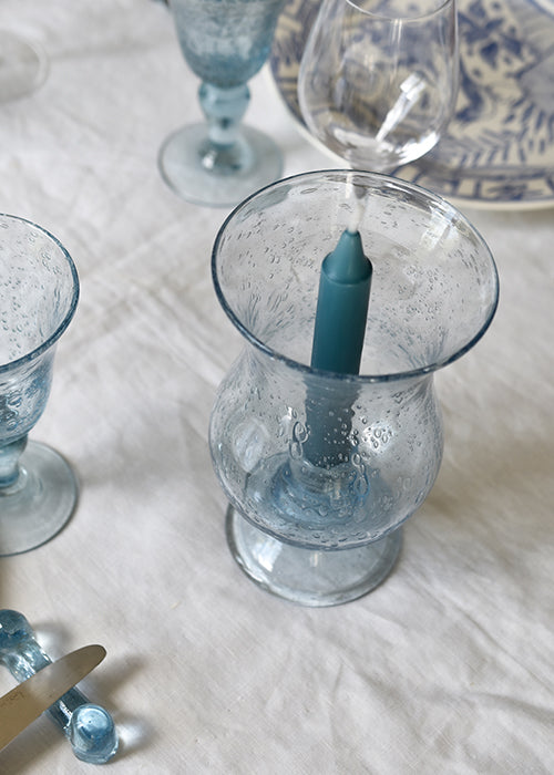 Aimée Aimer Photophore Ciel Biot Verre Bullé 19 cm