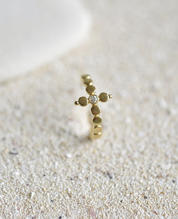 Aimée Aimer Folles Iguazu créole or jaune diamant paire 1,5 cm