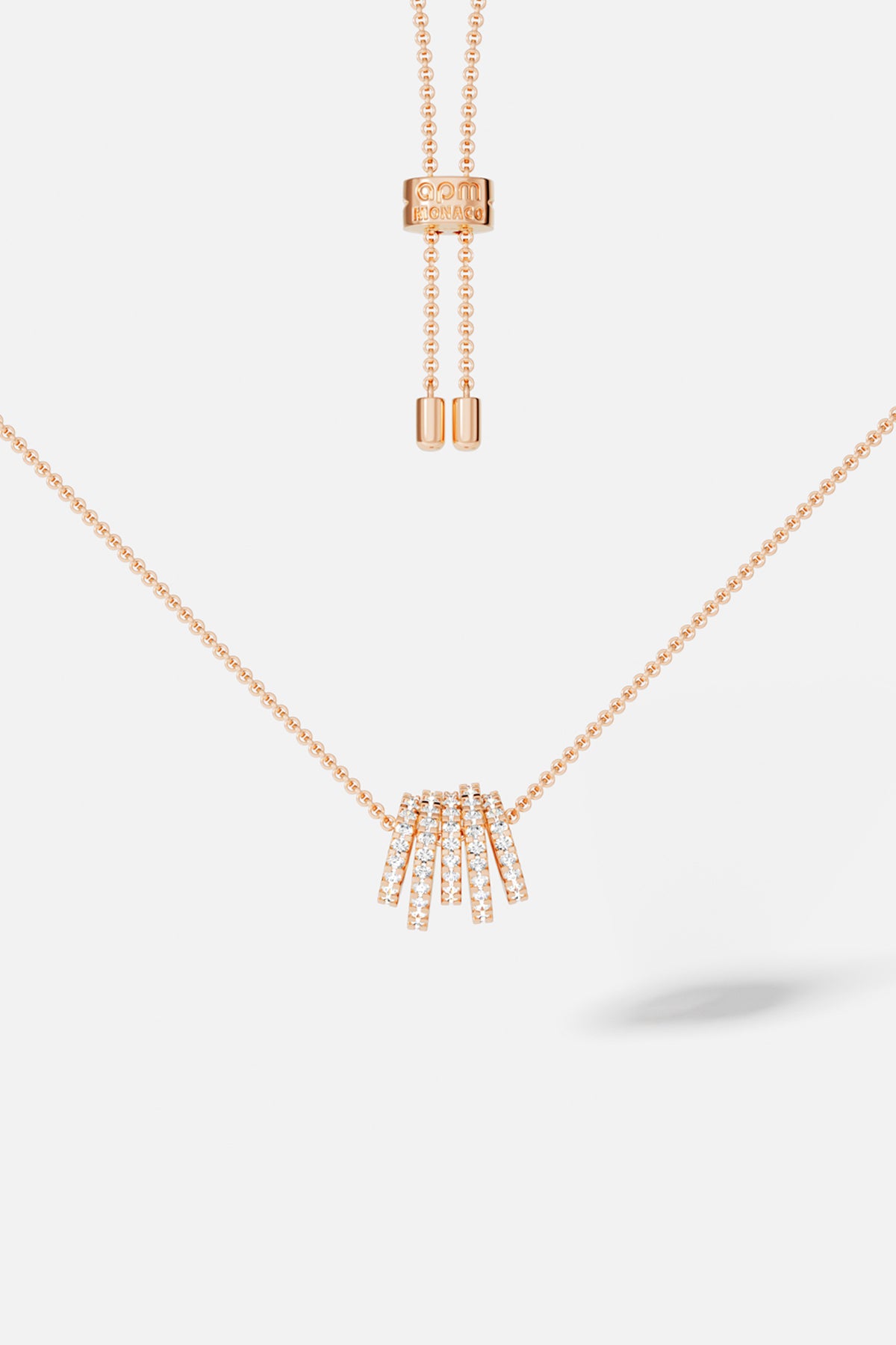 APM Monaco Croisette Promesse collier or rose 38-65 cm