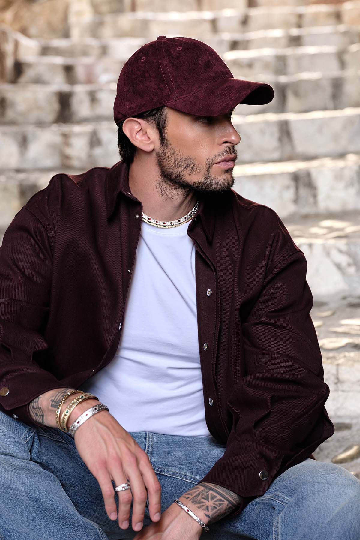 APM Monaco Automne casquette suède prune 55-59 cm