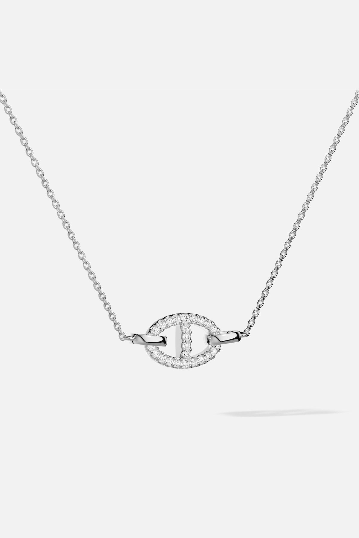 APM Monaco Yacht Club Marine collier maille argenté zircon