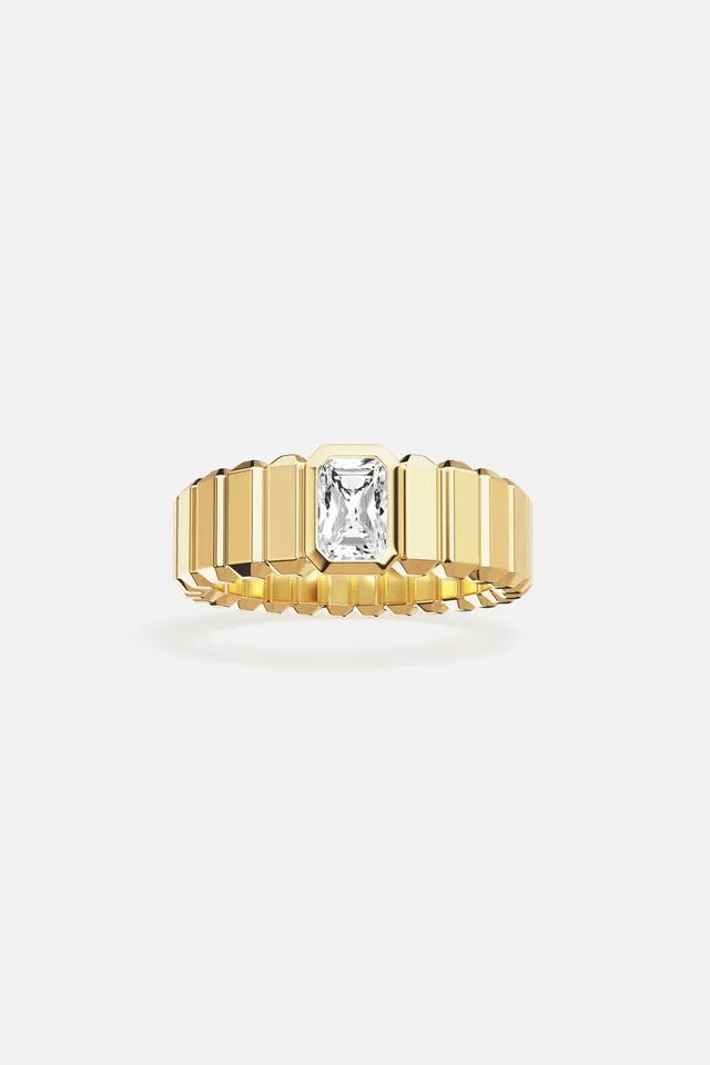 APM Monaco Automne Graphique bague dorée zircon