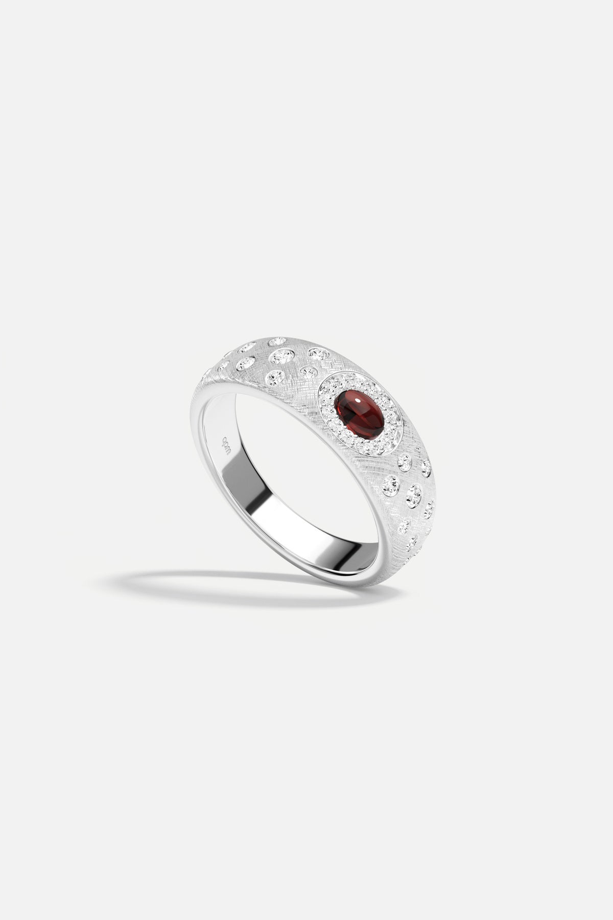 APM Monaco Automne Cabochons bague argentée bordeaux 52