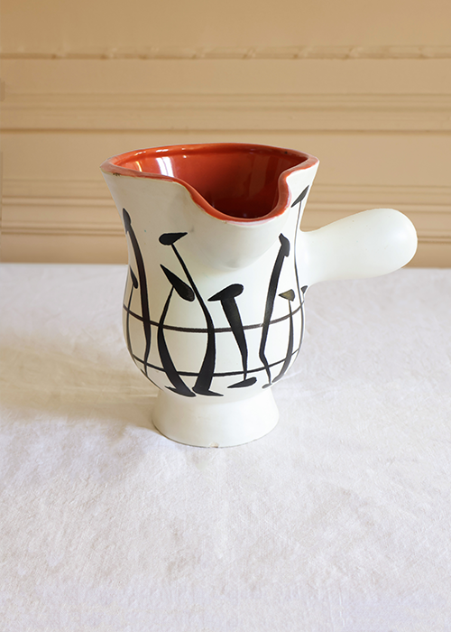 Aimée Aimer Verseuse Musique faïence blanc rouge Capron