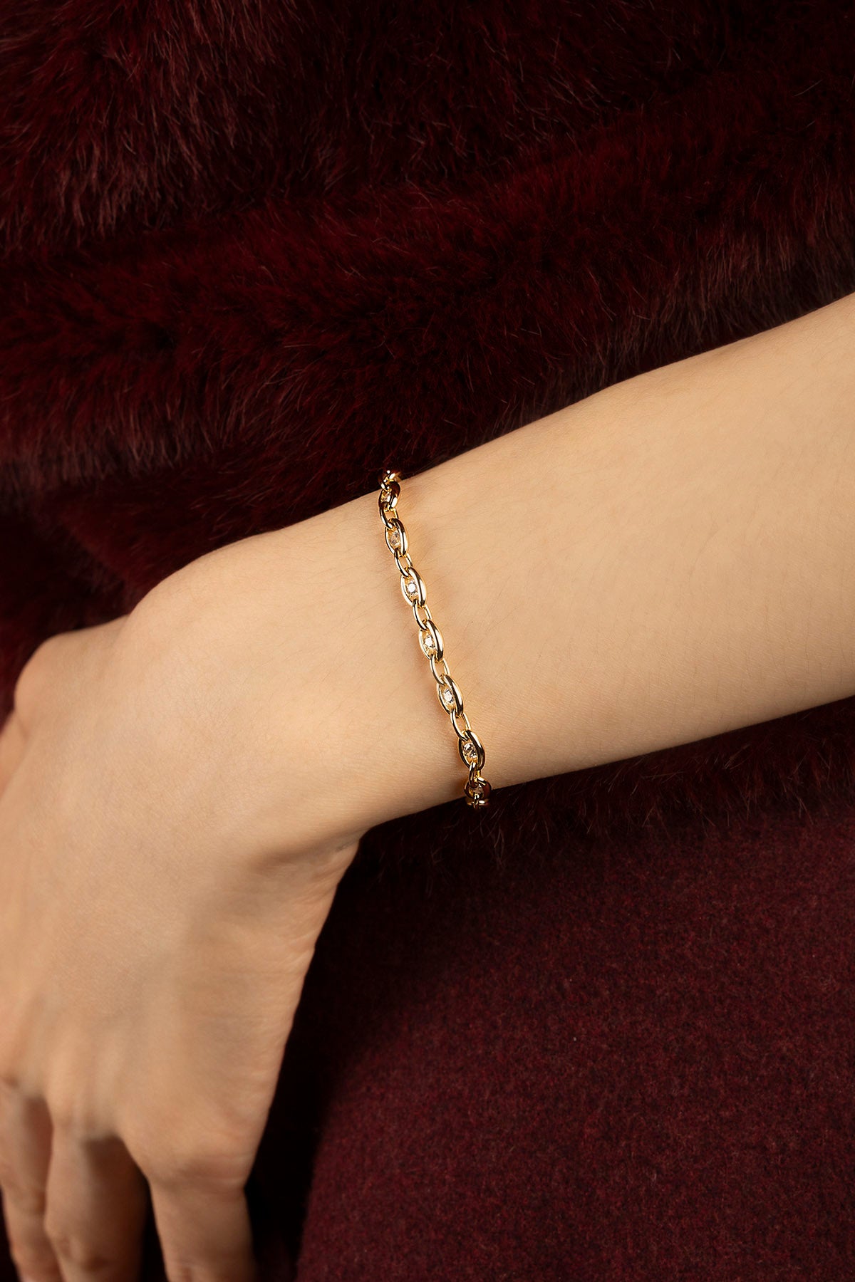 APM Monaco Soleil Enchaîné bracelet chaîne doré ajustable