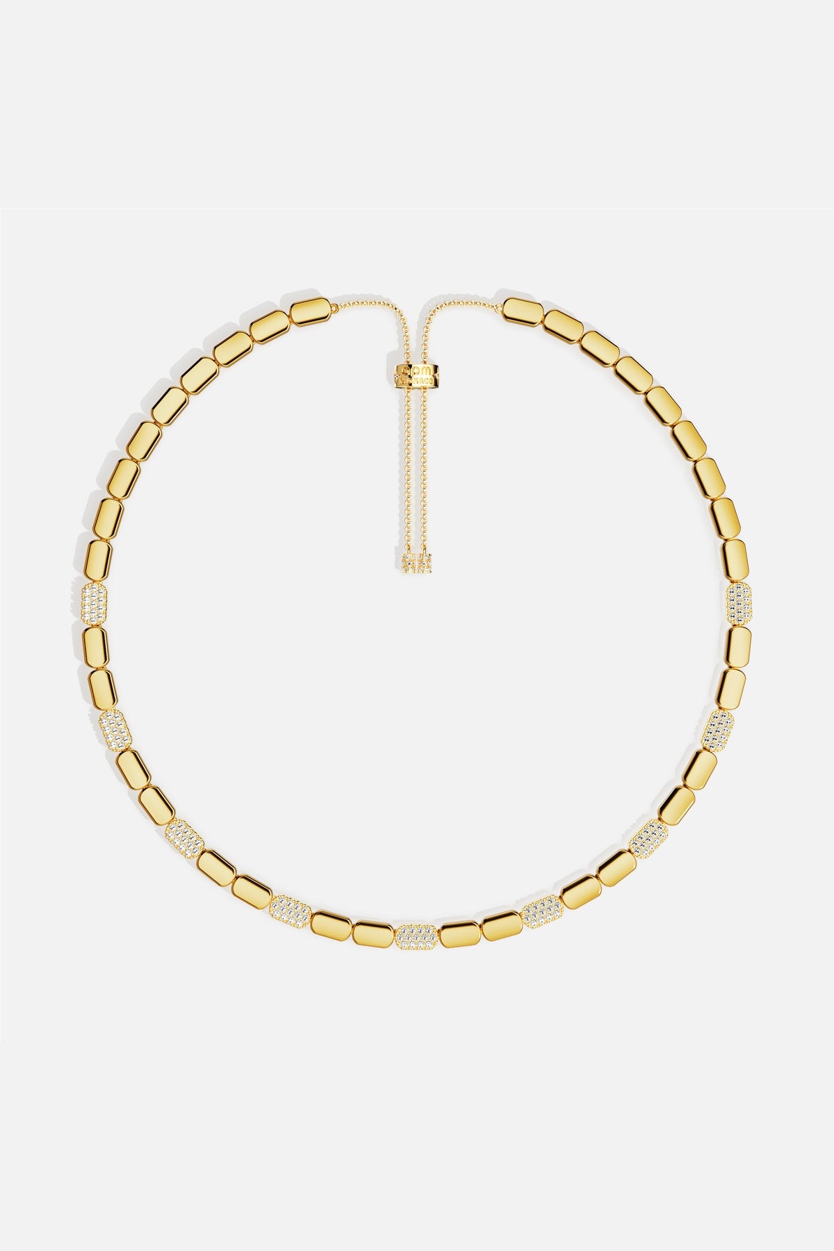 APM Monaco Yacht Club Pavage collier or jaune pavé